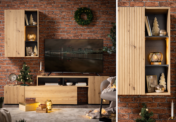 Toplina artisan hrasta u prazničnom enterijeru